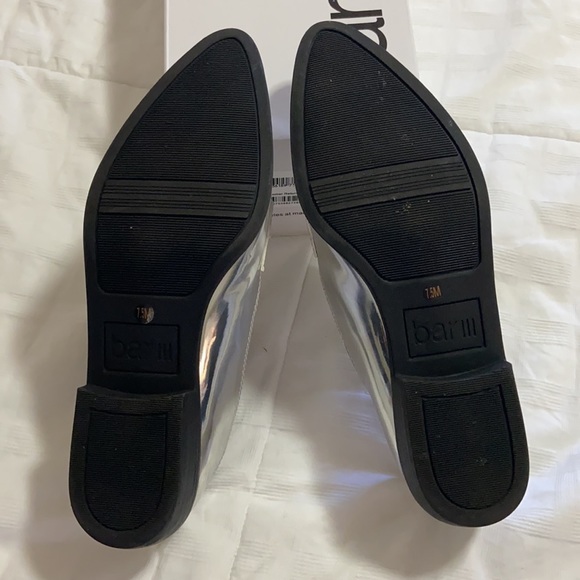 Bar III Patent Silver Loafers - Picture 4 of 7